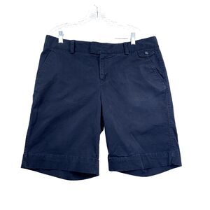 Dockers Shorts Womens size 16 Bermuda Flat Front Chino Blue 100% Cotton